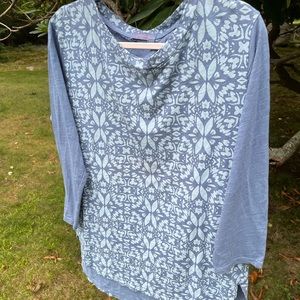 Fresh Produce 3/4 sleeves cotton print shirt. Size L